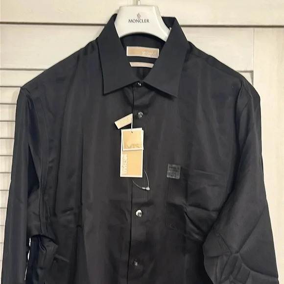NWT Michael Kors Designer Black Dress Shirt Button Down L/S Men XL MSRP $75 - Picture 1 of 12